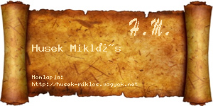 Husek Miklós névjegykártya